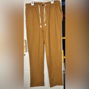 O’Neill Linen Blend Drawstring Pants Size Medium Burnt Orange